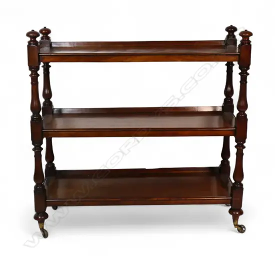 A William IV flame mahogany three-tier dumb waiter,